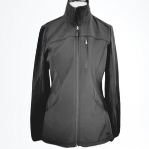 Fila Soft Shell Black Fleece Backed Full Zip Performance Jacket Size Medium